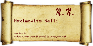 Maximovits Nelli névjegykártya